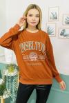 150554 B Yaka Baskili Sweatshirt